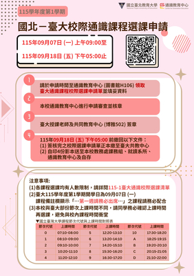115-1臺大校際選課海報